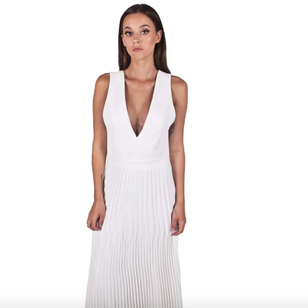 New Dion Lee Pleated Trapeze Dress In Ivory White Size 6 - Picture 7 of 16